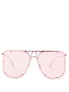 Alexander Mcqueen - Skull Shield Metal Sunglasses - Womens - Pink Silver