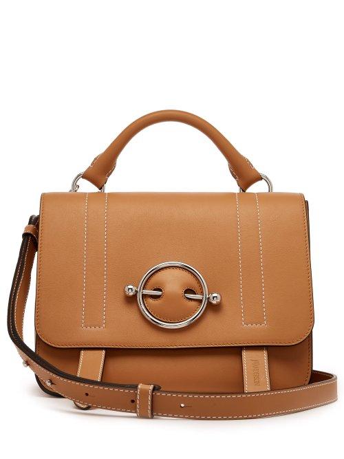 Matchesfashion.com Jw Anderson - Disc Leather Satchel Bag - Womens - Tan