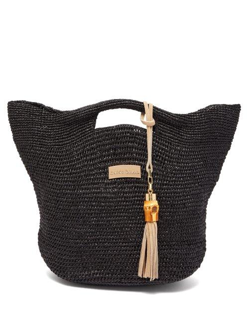 Matchesfashion.com Heidi Klein - Grace Bay Mini Raffia Bucket Bag - Womens - Black