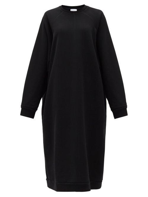 Matchesfashion.com Raey - Organic And Recycled-yarn Cotton-blend Maxi Dress - Womens - Black
