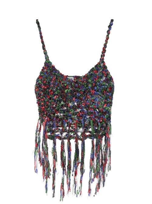 Loewe Paula's Ibiza - Metallic Fringed Top - Womens - Multi