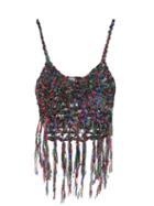 Loewe Paula's Ibiza - Metallic Fringed Top - Womens - Multi