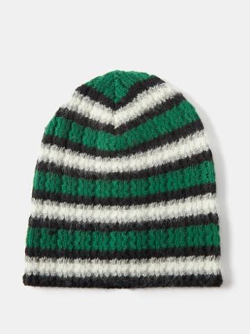 Erl - Striped Beanie Hat - Mens - Green Multi