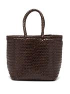 Matchesfashion.com Dragon Diffusion - Grace Small Woven Leather Basket Bag - Womens - Dark Brown