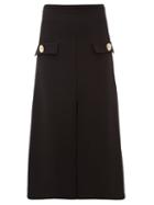 Matchesfashion.com Ellery - Moonshadow Split Front Crepe Midi Skirt - Womens - Black