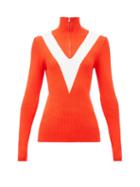 Matchesfashion.com Fusalp - Victoire Half-zip Rib-knit Sweater - Womens - Red