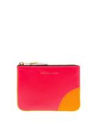Matchesfashion.com Comme Des Garons Wallet - Panelled Mini Leather Coin Purse - Womens - Pink Multi