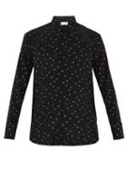 Matchesfashion.com Saint Laurent - Fil Coup Silk Blend Satin Shirt - Mens - Black