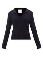 Allude - V-neck Ribbed Cashmere Sweater - Womens - Navy