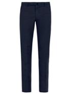 Matchesfashion.com Incotex - Slim Fit Linen Blend Chino Trousers - Mens - Navy