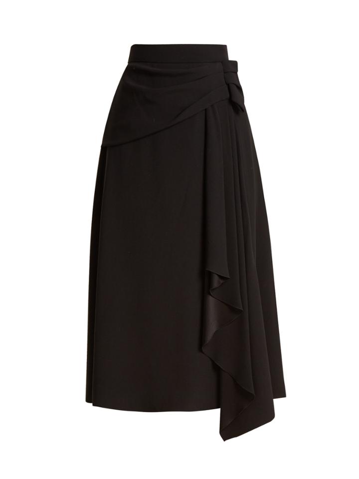 Prada Drape-front Crepe Skirt