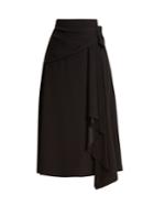 Prada Drape-front Crepe Skirt