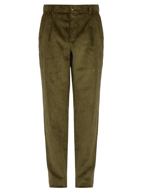 Matchesfashion.com De Bonne Facture - Slim Leg Corduroy Trousers - Mens - Green