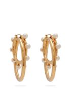 Matchesfashion.com Peter Pilotto - Faux Pearl Double Hoop Earrings - Womens - Gold