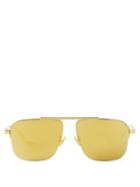 Bottega Eyewear - Aviator Metal Sunglasses - Mens - Gold