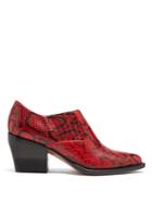 Chloé Rylee Snake-effect Leather Ankle Boots