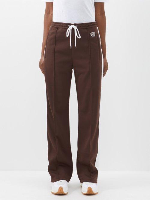 Loewe - Anagram-embroidered Jersey Track Pants - Womens - Brown