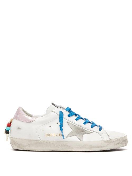 Matchesfashion.com Golden Goose - Superstar Beaded Leather Trainers - Womens - White Multi