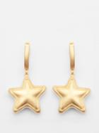 Lauren Rubinski - Star Brushed 14kt Gold Drop Earrings - Womens - Yellow Gold