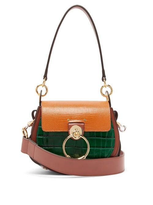 Matchesfashion.com Chlo - Tess Small Lizard Effect Leather Cross Body Bag - Womens - Tan Multi