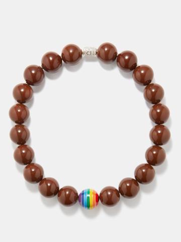 Lauren Rubinski - Rainbow Enamel & 14kt Gold Necklace - Womens - Multi