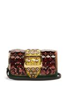 Burberry Buckle Small Snakeskin, Leather And Twill Bag
