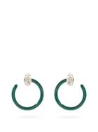 Matchesfashion.com Bea Bongiasca - Tendril Crystal, 9kt Gold & Enamel Earrings - Womens - Green Multi