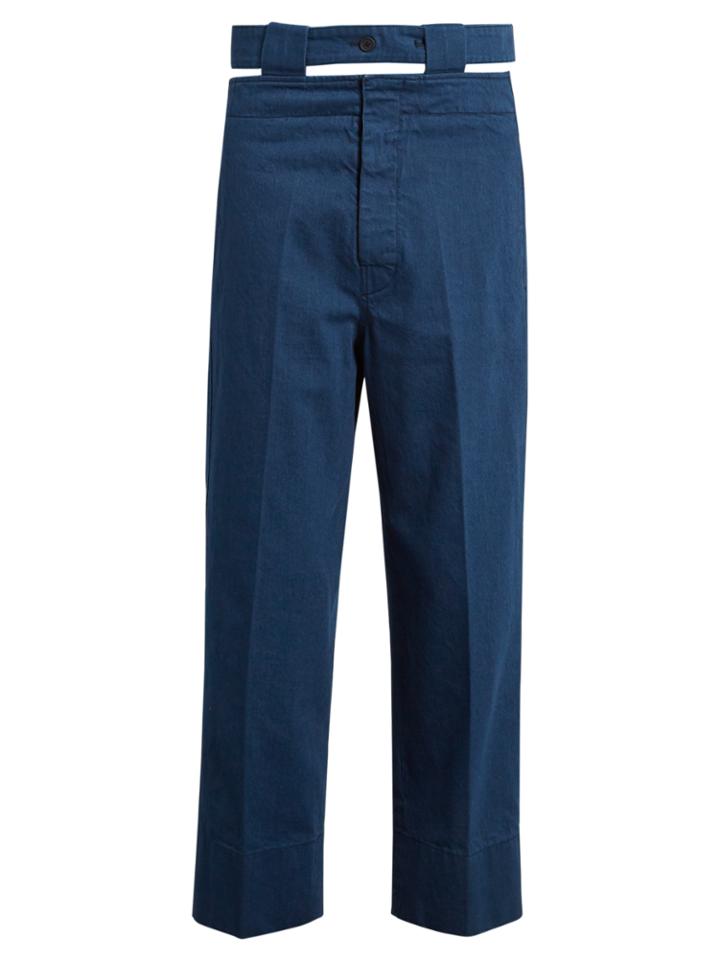 Marni Cut-out Belt Cropped Denim Trousers