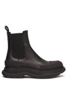 Ladies Shoes Alexander Mcqueen - Tread Leather Chelsea Boots - Womens - Black