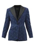 Matchesfashion.com Etro - Acacia Single-breasted Floral-jacquard Jacket - Womens - Blue Multi