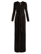 Givenchy Tie-front Deep V-neck Jersey Gown