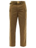 Mens Rtw Officine Gnrale - Maxence Belted Cotton Trousers - Mens - Khaki