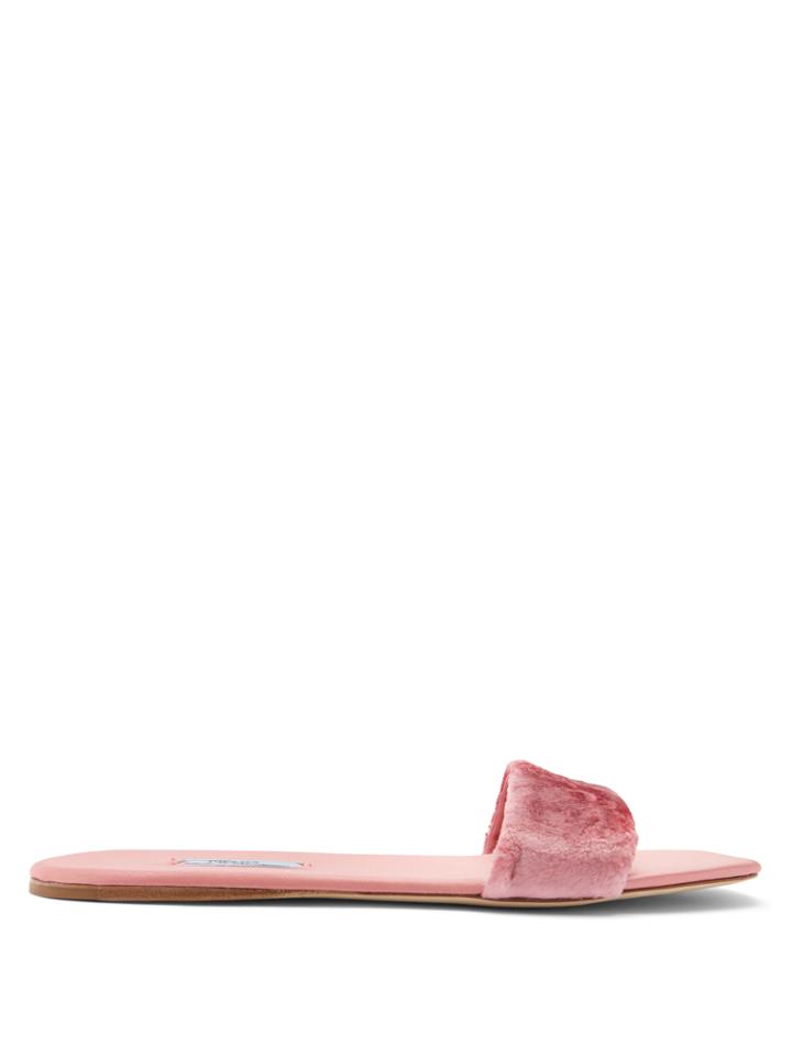 Prada Crushed-velvet Slides