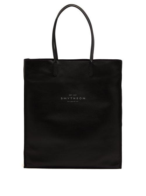 Matchesfashion.com Smythson - Kingly Leather Tote Bag - Mens - Black