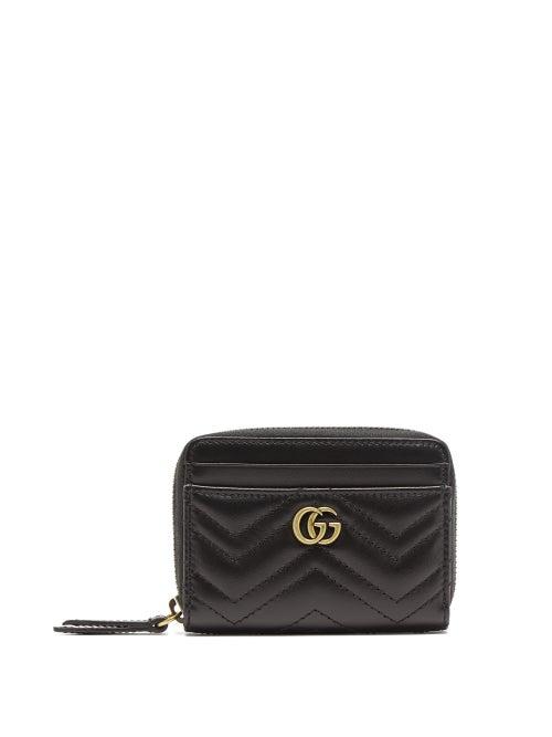Gucci - Gg Marmont 2.0 Ziparound Quilted-leather Wallet - Womens - Black