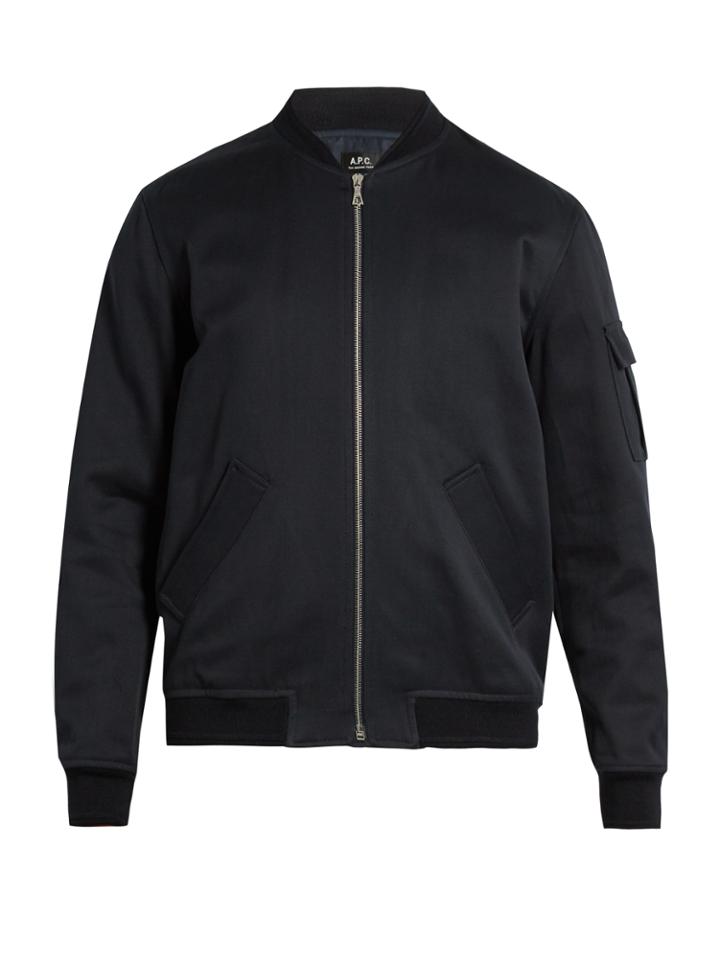 A.p.c. Alain Cotton And Linen-blend Bomber Jacket