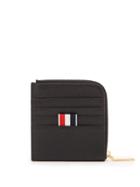 Matchesfashion.com Thom Browne - Label Pebbled Leather Zip Around Wallet - Mens - Black