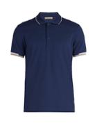 Matchesfashion.com Bottega Veneta - Logo Embroidered Cotton Piqu Polo Shirt - Mens - Navy