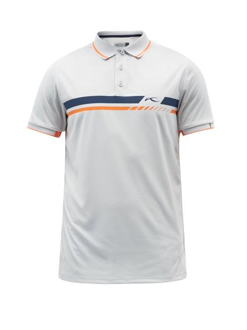 Kjus - Stripe-print Jersey Polo Shirt - Mens - Grey
