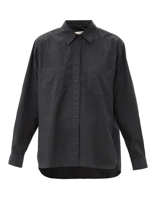 Matchesfashion.com Nili Lotan - Kelsey Cotton-poplin Shirt - Womens - Black