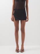 Louisa Ballou - Ring-embellished Jersey Mini Skirt - Womens - Black