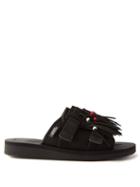 Suicoke - Hoto-cab Beaded-tassel Nylon Slides - Mens - Black
