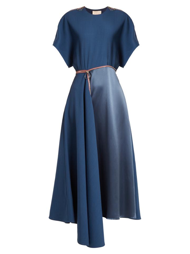 Roksanda Gianna Contrast-panel Round-neck Dress