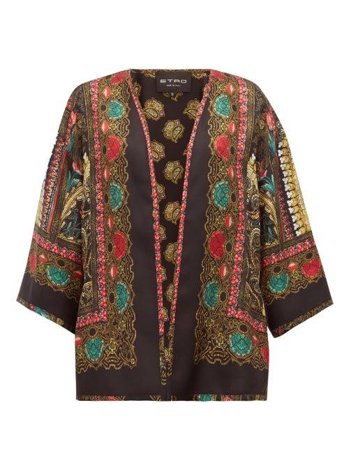 Matchesfashion.com Etro - Norfolk Paisley Printed Silk Jacket - Womens - Black Gold