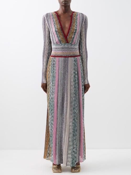 Missoni - Sequinned Metallic-knit Maxi Dress - Womens - Multi