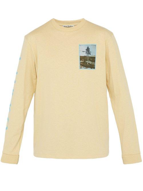Matchesfashion.com Acne Studios - Tjikko Print Cotton Jersey T Shirt - Mens - Beige