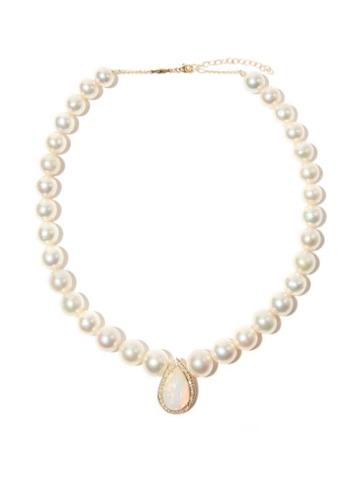 Ladies Fine Jewellery Jacquie Aiche - Diamond, Opal & 14kt Gold Necklace - Womens - Pearl