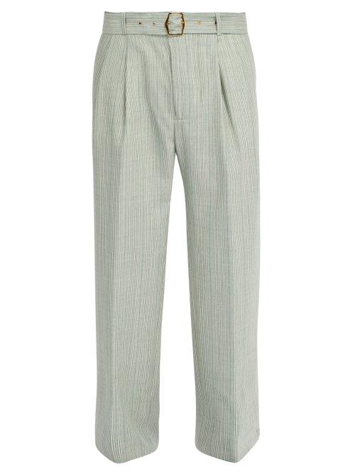 Matchesfashion.com Sies Marjan - Andy Wide Leg Wool Trousers - Mens - Green