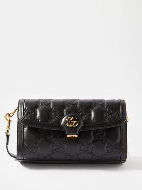Gucci - Medium Gg-matelass Leather Cross-body Bag - Womens - Black