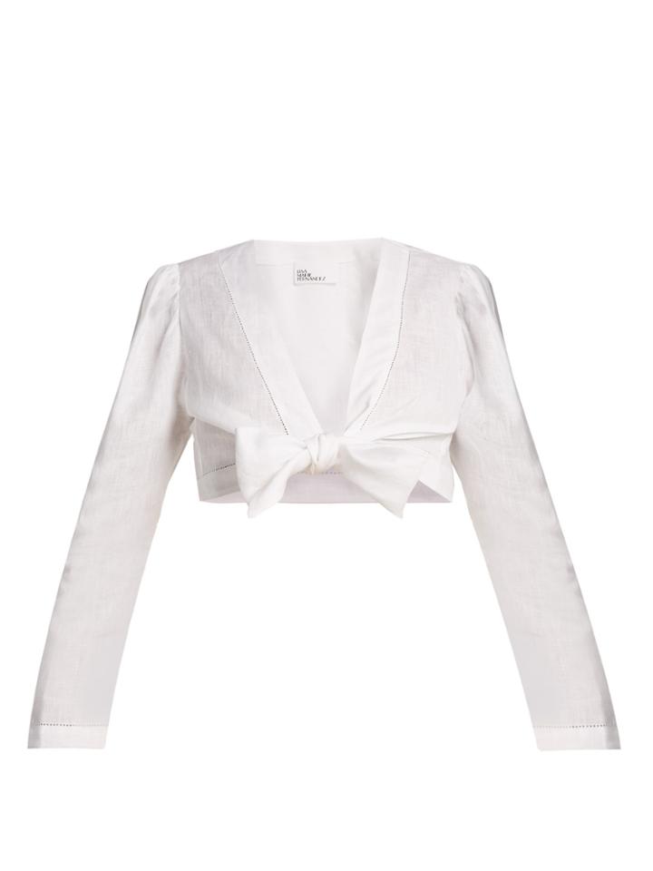Lisa Marie Fernandez Tie-waist Linen Top